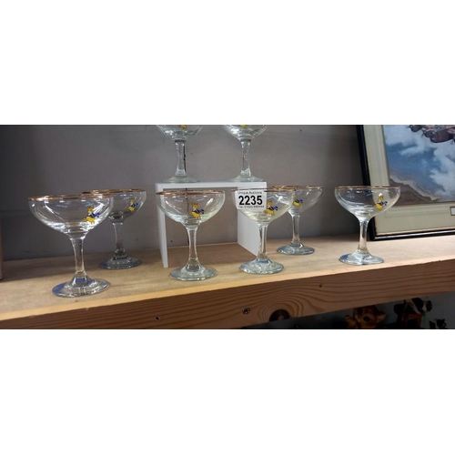 2235 - 8 Babycham glasses