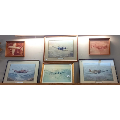 2236 - 6 RAF pictures and prints including 4 framed and glazed including John Evans COLLECT ONLY