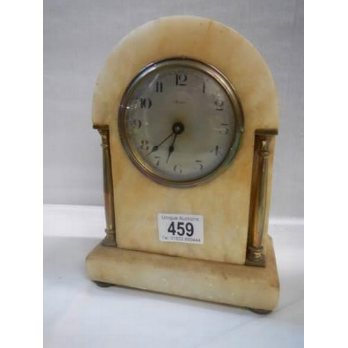 459 - A marble mantel clock.