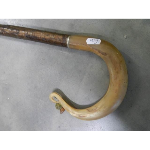 506 - A Scottish style walking stick with bone handle. COLLECT ONLY