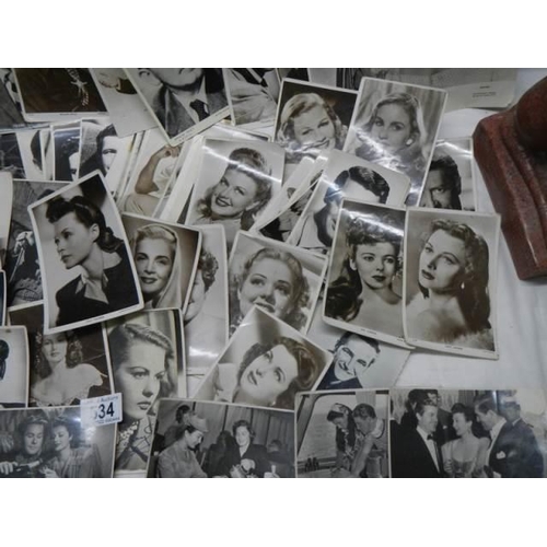 534 - A large quantity off mid 20th century film star postcards.