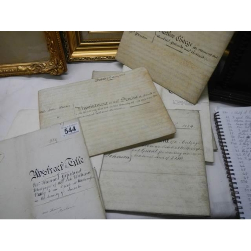 544 - Nine good old parchment documents from 1824 - 1947.