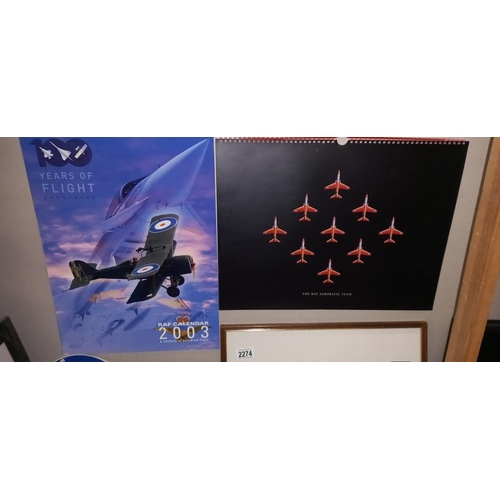 2274 - A quantity of Red Arrow and RAF related pictures, prints, calendars etc