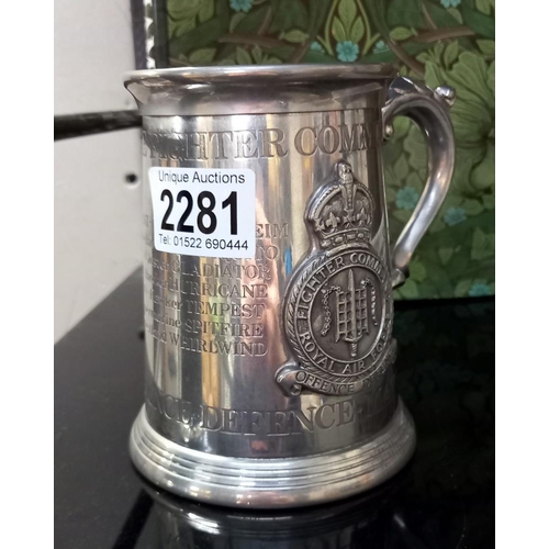 2281 - A Royal Air Force fighter command pewter tankard