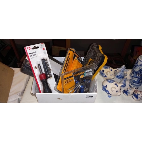 2299 - A quantity of new and sealed tools etc