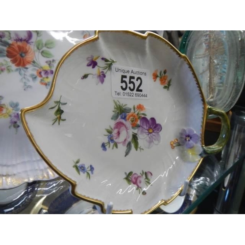 552 - Two Limoges porcelain plates and a Royal Copenhagen porcelain plate.