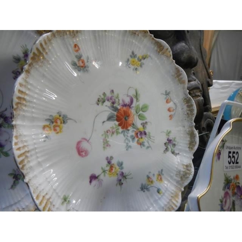 552 - Two Limoges porcelain plates and a Royal Copenhagen porcelain plate.