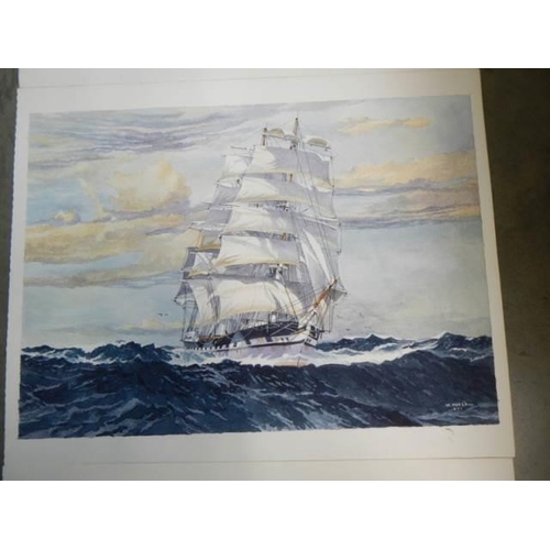 572 - A series of 8 watercolours by Horsman W. of ships & Schoonen