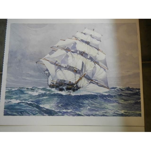 572 - A series of 8 watercolours by Horsman W. of ships & Schoonen