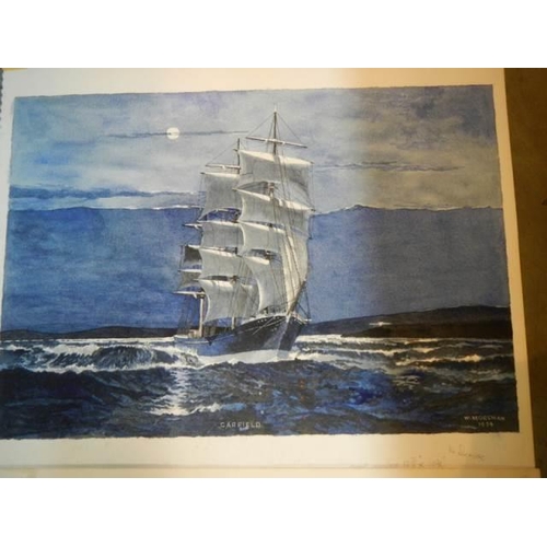 572 - A series of 8 watercolours by Horsman W. of ships & Schoonen