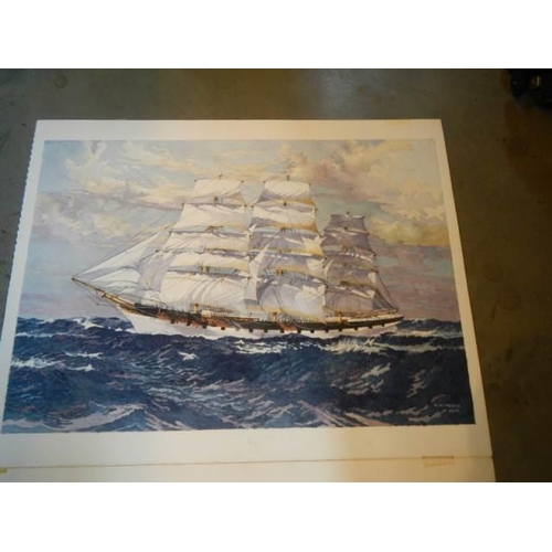 572 - A series of 8 watercolours by Horsman W. of ships & Schoonen