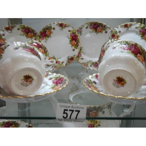 577 - Twenty five pieces of Royal Albert Old Country Roses tea ware, COLLECT ONLY.