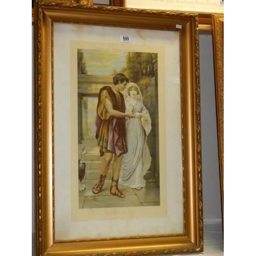 599 - A framed and glazed print entitled 'Whispers of Love', Frame 87 x 60 cm, Image 53 x 29 cm. COLLECT O... 