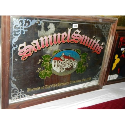 609 - An old Samuel Smith pub mirror, COLLECT ONLY.