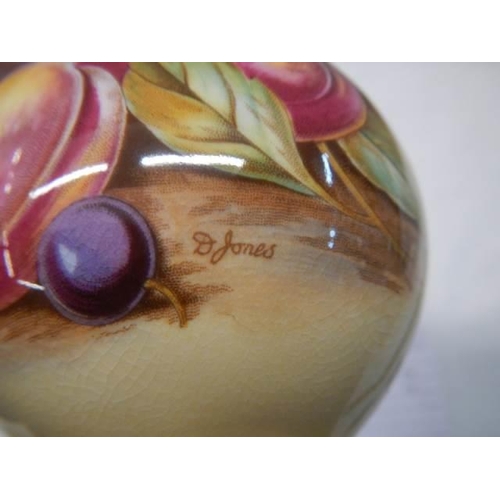 632 - An Aynsley Orchard Gold bud vase signed D Jones.