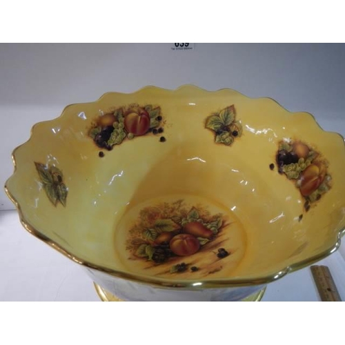 639 - An Aynsley Orchard Gold footed bowl, 30 cm diameter.