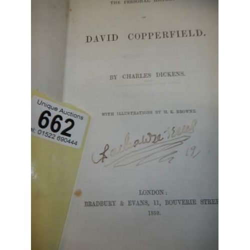 662 - A first edition 1850 David Copperfield by Charles Dickens, (Frontispiece has a signature but not sol... 