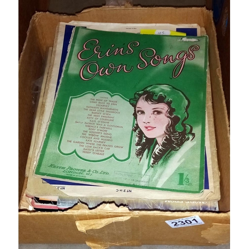 2301 - A box of sheet music etc