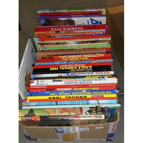 2303 - A good lot of annuals and books including Petra (of Blue Peter fame) Eagle etc