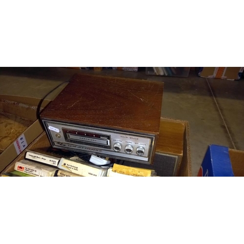 2321 - A good lot of 8 tracks and a Lear Jet stereo 8 player and speakers