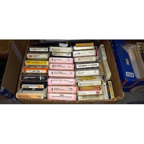 2321 - A good lot of 8 tracks and a Lear Jet stereo 8 player and speakers