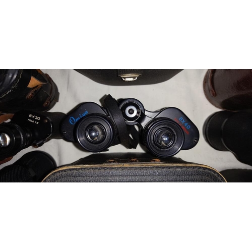 2332 - 8 pairs of binoculars, including Telemax, Omiya, Miranda, Cosmica, field glasses etc