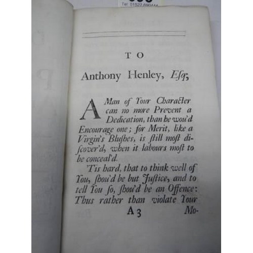 698 - An early 18th century book entitled 'The Dispensary of a Poem in 6 Contra's' Published 1706.