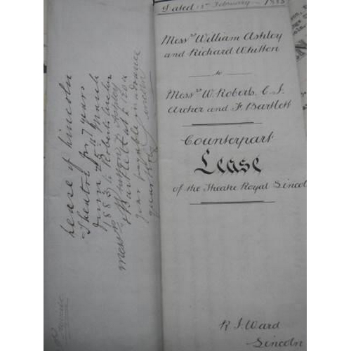 714 - An interesting collection of Lincoln related ephemera including 1883 Lease for the Theatre Royal, We... 