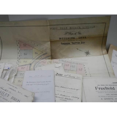 714 - An interesting collection of Lincoln related ephemera including 1883 Lease for the Theatre Royal, We... 