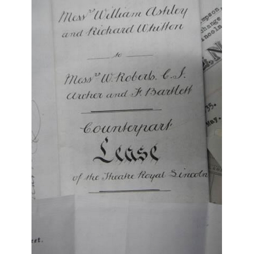 714 - An interesting collection of Lincoln related ephemera including 1883 Lease for the Theatre Royal, We... 