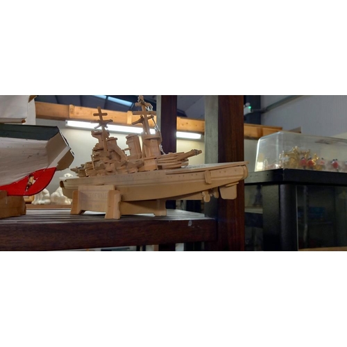 2379 - A quantity of wooden model boats COLLECT ONLY