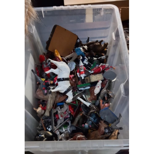 2382 - A large quantity of vintage lead figures military, cowboys and  Indians, Britains etc