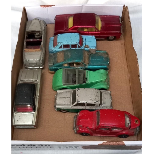 2397 - A tray of Dinky toys including Aston Martin, Pontiac Parisienne, Ford Corsair etc