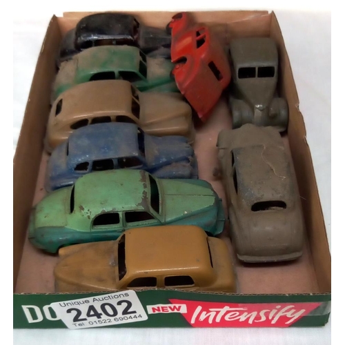 2402 - A tray of play worn 1950's diecast Dinky cars