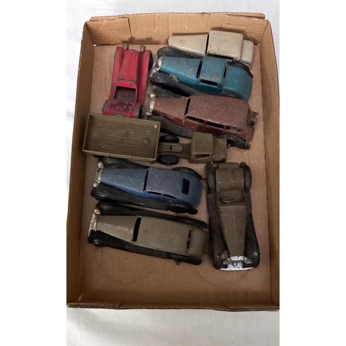 2404 - A tray of post war Dinky cars with open and closed chassis