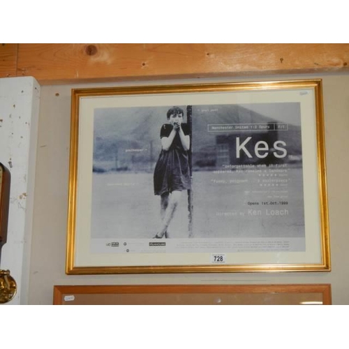 728 - Kes film poster/print from the 30th anniversary re-release in 1999 directed by Ken Loach, featuring ... 