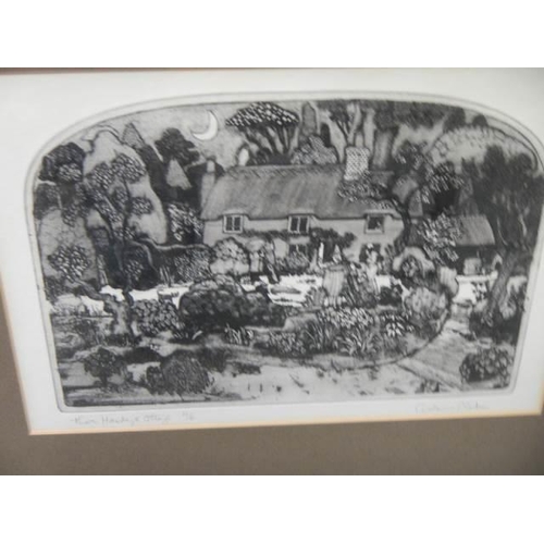 741 - Graham Clarke ( b.1941) A rare pencil signed & titled limited edition etching 'Thomas Hardy's cottag... 