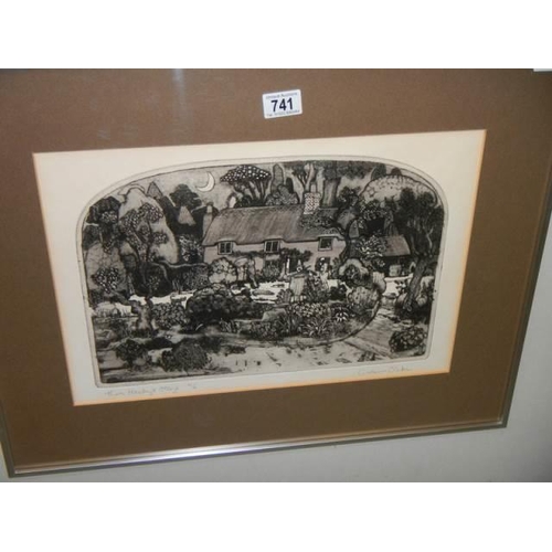 741 - Graham Clarke ( b.1941) A rare pencil signed & titled limited edition etching 'Thomas Hardy's cottag... 