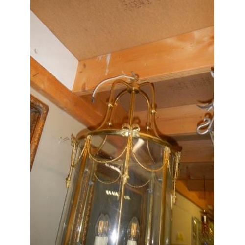 799 - A good quality brass hall lantern, COLLECT ONLY.