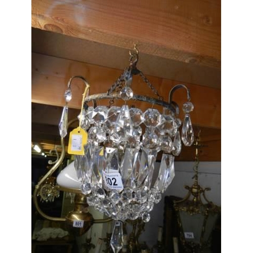 802 - A pair of good glass hall lights. COLLECT ONLY.