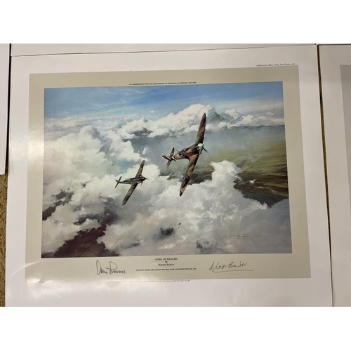 710A - 5 Robert Taylor Prints, all signed by different pilots including Spitfire by Jonnie Johnson and Doug... 