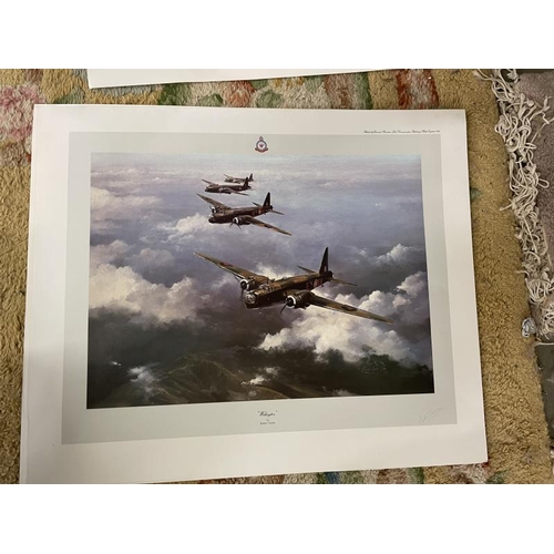 710A - 5 Robert Taylor Prints, all signed by different pilots including Spitfire by Jonnie Johnson and Doug... 