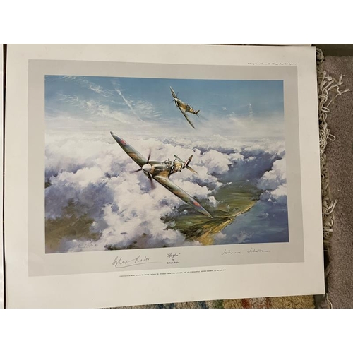 710A - 5 Robert Taylor Prints, all signed by different pilots including Spitfire by Jonnie Johnson and Doug... 