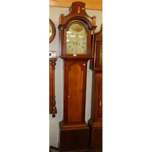 815 - A 19th century Hall Jnr, Grimsby mahogany cased Grandfather clock, needs minute hand but otherwise w... 