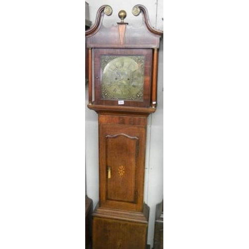 816 - A good oak cased 8 day Victorian Grandfather clock by John Steel, complete and ticking but may need ... 