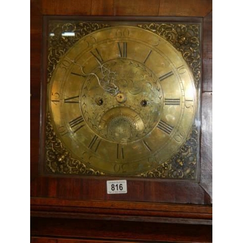 816 - A good oak cased 8 day Victorian Grandfather clock by John Steel, complete and ticking but may need ... 