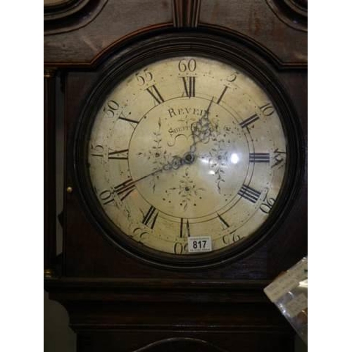 817 - A late Victorian / early Edwardian 30 hour Grandfather clock with circular silver plated dial by Rev... 