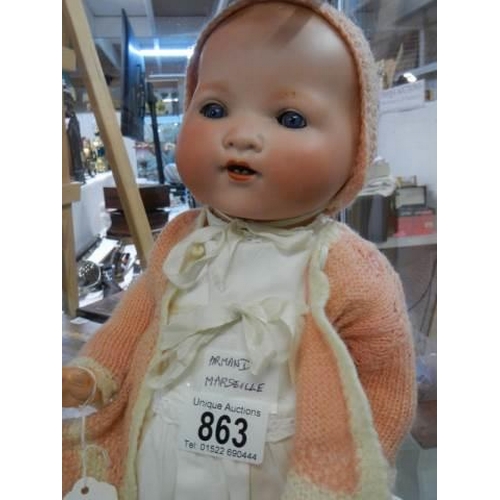 863 - An Armand Marseille Dream Baby doll. in good very condition.  42 cm / 16.5