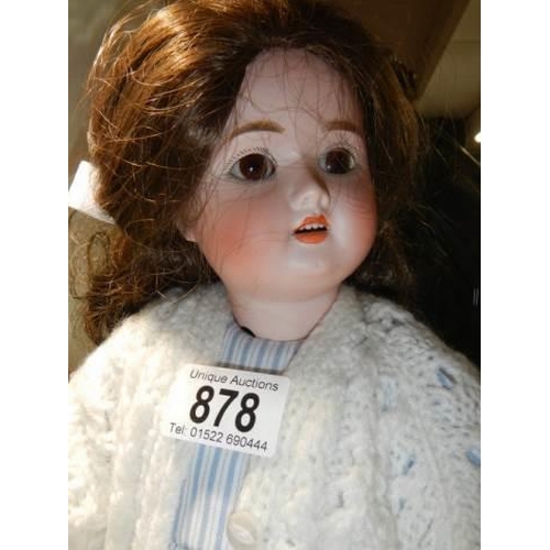 878 - A Special Germany porcelain headed doll.