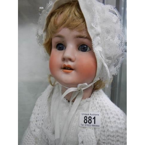 881 - A Scheonau & Hoffmeister 914/13 doll, Germany. (79cm tall)